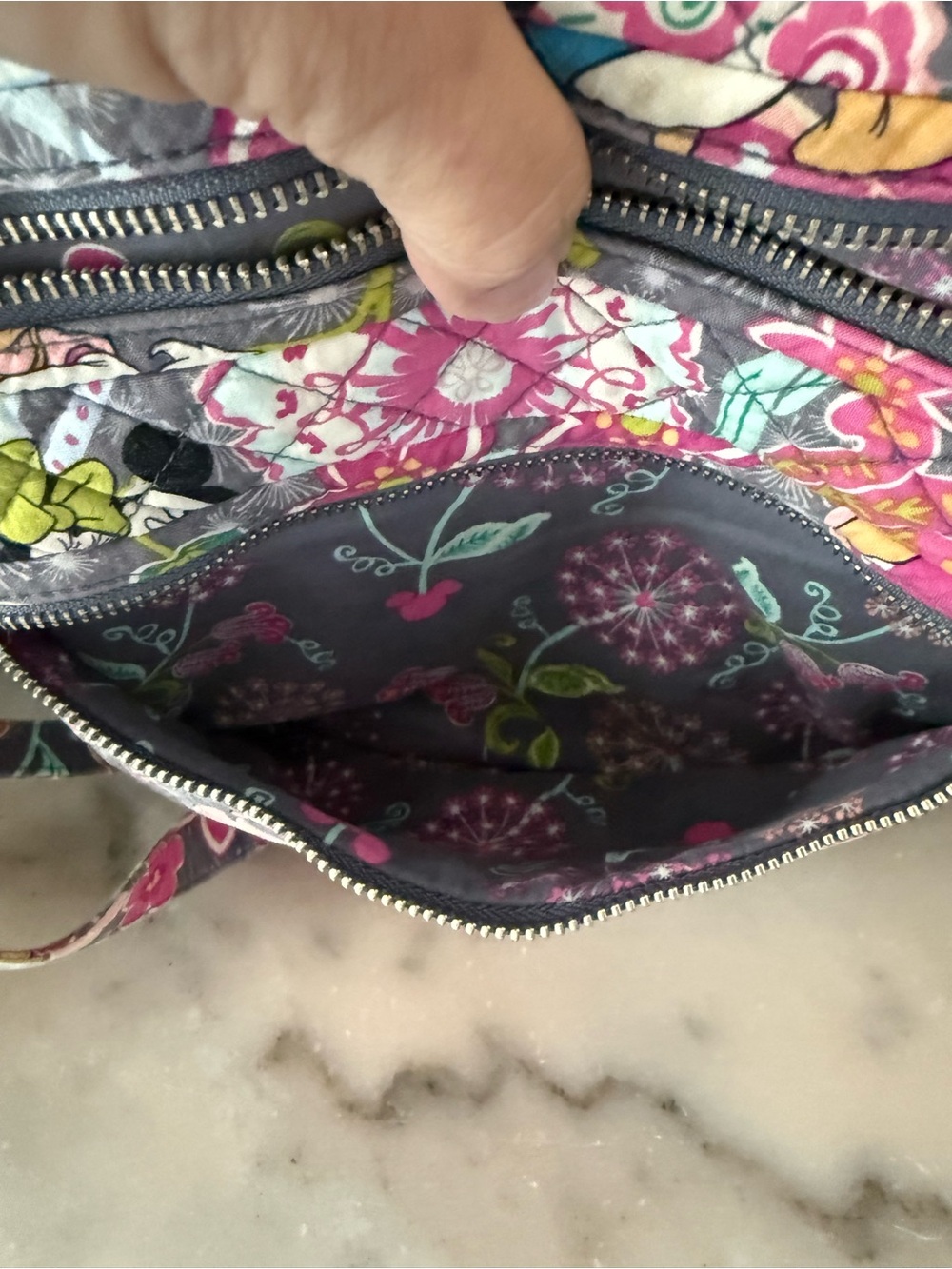 Vera Bradley X Disney Minnie Mouse and Friends Triple Zip Hipster Crossbody Bag - Picture 9 of 11